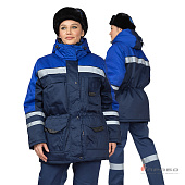 Куртка ОПЗ зимняя ЗИМА женская цв. синий с васильковым