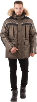 картинка Куртка утепленная ДИКСОН мужская цв. хаки с чёрным от магазина ПРОФИ+