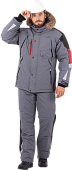 Куртка ОПЗ зимняя ХАЙ-ТЕК мужская цв. серый с красной и чёрной отделкой