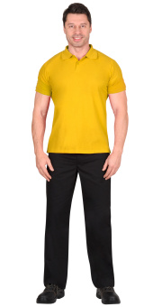 картинка Рубашка ПОЛО мужская к/рукав с манжетом пл. 180 г/м2 цв. желтый от магазина ПРОФИ+
