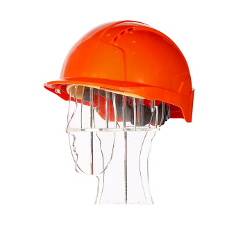 картинка Каска защитная JSP ЭВОЛАЙТ  цв. оранжевый с храповиком и вентиляцией  от магазина ПРОФИ+