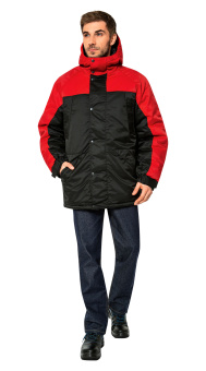 картинка Куртка утепленная РУССКАЯ АЛЯСКА мужская цв. черный с красным от магазина ПРОФИ+