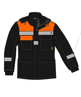 картинка Куртка ОПЗ зимняя ЗИМА мужской цв. черный с оранжевым от магазина ПРОФИ+