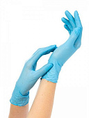 Перчатки нитриловые NitriMAX (4.4 гр) смотровые цв. голубые