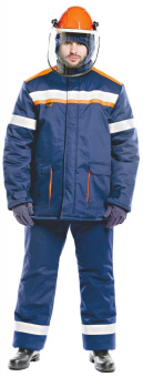 картинка Костюм от электро дуги зимний WORKER 85 кал/см2 мужской цв. синий с оранжевой отделкой  от магазина ПРОФИ+